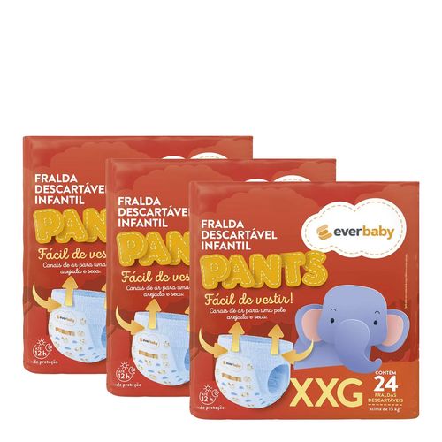 Kit-Fralda-Ever-Baby-Pants-Roupinha-XXG-3-Pacotes-com-24-Unidades-SP Kit-Fralda-Ever-Baby-Pants-Roupinha-XXG-3-Pacotes-com-24-Unidades-SP