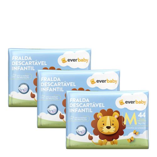 Kit-Fralda-Ever-Baby-M-3-Pacotes-com-44-Unidades Kit-Fralda-Ever-Baby-M-3-Pacotes-com-44-Unidades