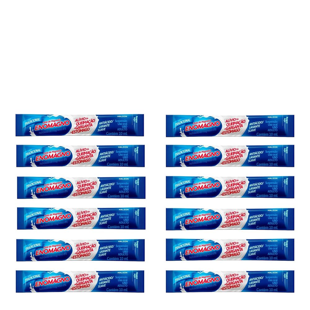 Kit Leite De Magnésia EnoMagno Tradicional 10ml 12 Unidades - Drogaria ...