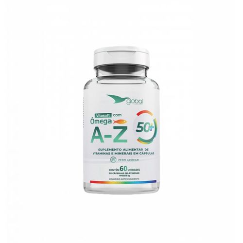 Vitasoft A- Z + Ômega - Polivitamínico Global Suplementos Sem Sabor