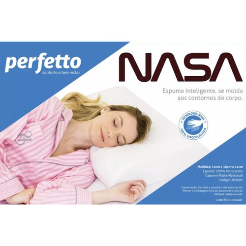 Travesseiro Visco Elástico Nasa com Capa Matelassê - Perfetto