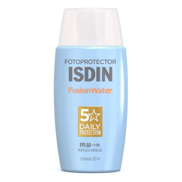 Protetor Solar Facial ISDIN FPS 60 Fusion Water 5 Stars Sem Cor 50ml