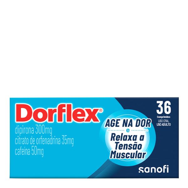 Analgésico e Relaxante Muscular Dorflex 300mg + 35mg + 50mg 36 Comprimidos