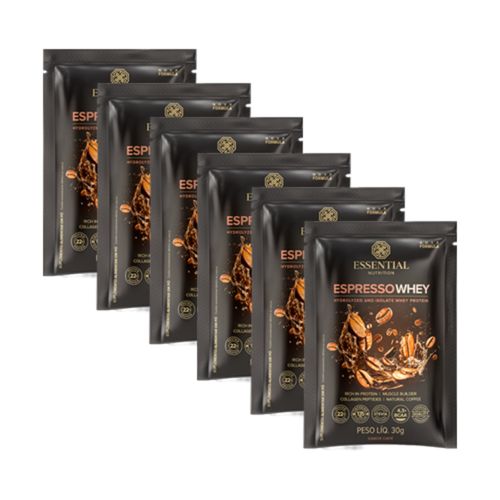 Kit 6X: Espresso Whey Sachê Essential Nutrition 30g