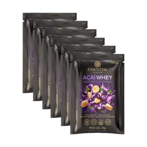 Kit 6X: Açaí Whey Sachê Essential Nutrition 30g