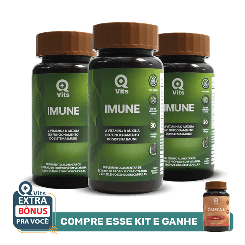 Kit Imune Própolis QMaisVits 90 Cápsulas Softgel