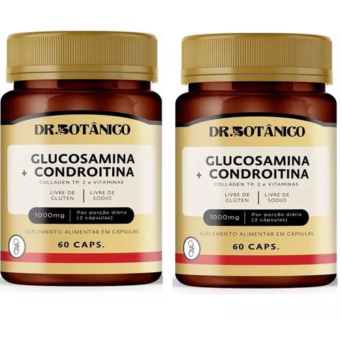 KIT 02 GLUCOSAMINA + CONDROITINA (COLLAGEN TP. 2 E VIT) 1000MG 60CAPS DR. BOTANICO