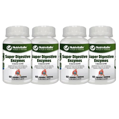 KIT 04 SUPER DIGESTIVE ENZYMES 1000MG 60CAPS NUTRIVITALLE KIT 04 SUPER DIGESTIVE ENZYMES 1000MG 60CAPS NUTRIVITALLE