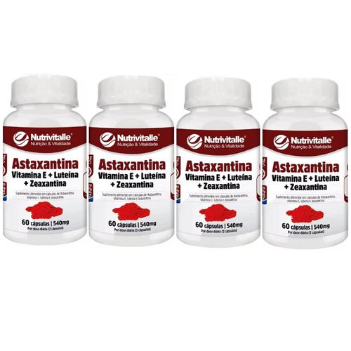 KIT 04 ASTAXANTINA + VIT. E + LUTEINA + ZEAXANTINA 60CAPS NUTRIVITALLE