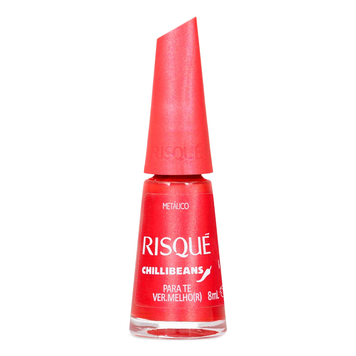 Esmalte Vermelho Risqué & Chilli Beans Para Te Vermelhor Metálico 8ml