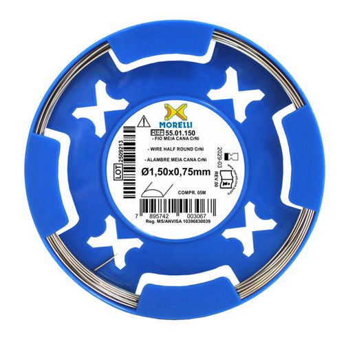 Fio Ortodôntico Meia Cana CrNi Rolo com 5 metros Morelli 1.50x0.75mm