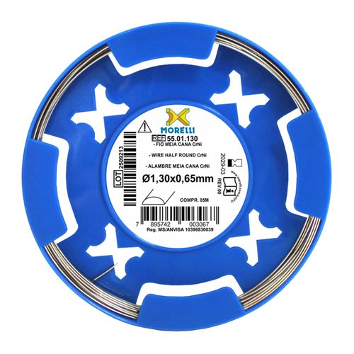 Fio Ortodôntico Meia Cana CrNi Rolo com 5 metros Morelli 1.30x0.65mm