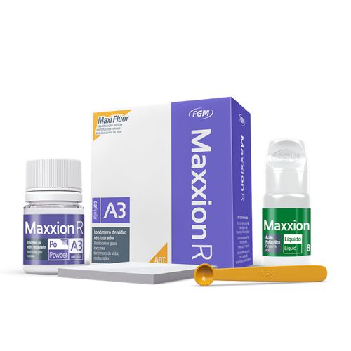 Kit Ionômero de Vidro Restaurador Pó + Líquido Maxxion R Fgm A3