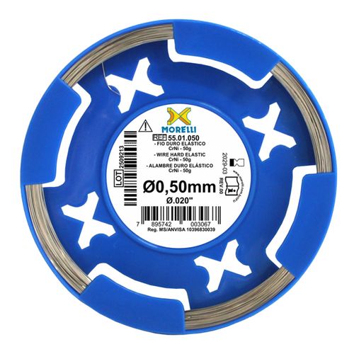 Fio Ortodôntico Duro Elástico CrNi Redondo 50g Morelli 0.5mm