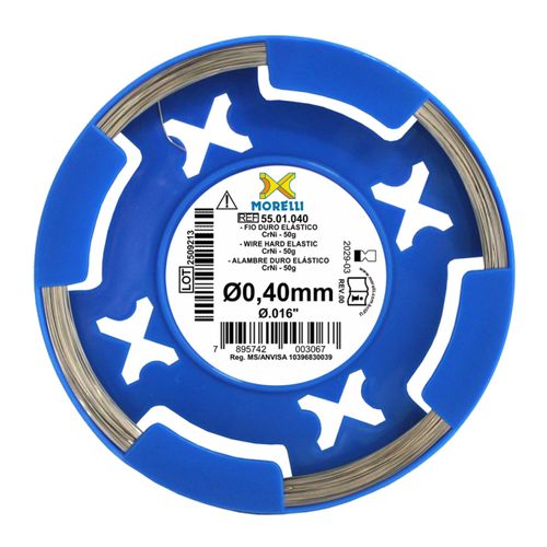 Fio Ortodôntico Duro Elástico CrNi Redondo 50g Morelli 0.4mm