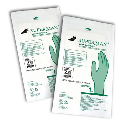 Luva Cirúrgica Estéril Látex com Pó Bioabsorvível Supermax 7,5