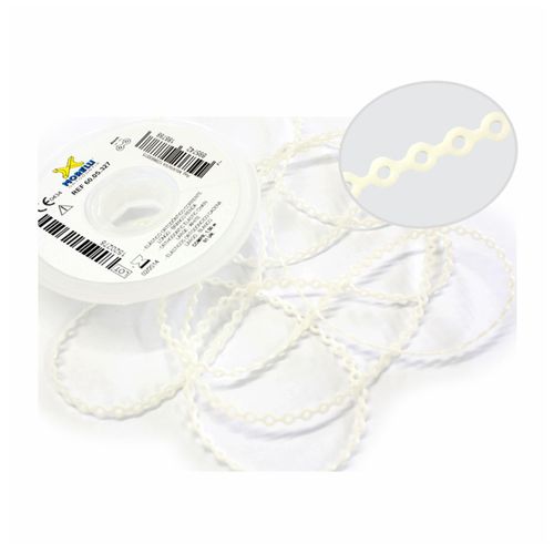Elástico Ortodôntico Corrente Longo 1.5 metros Morelli Branco-Renda