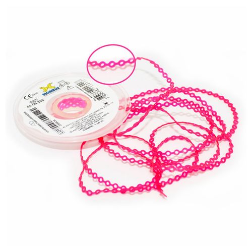 Elástico Ortodôntico Corrente Longo 1.5 metros Morelli Pink-Cristal