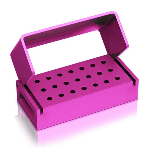 Broqueiro de Alumínio Autoclavável FG 21 Furos Microdont Rosa