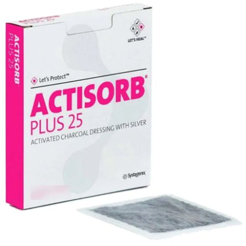 Curativo Actisorb Plus 25 Cobertura De Carvão Ativado Com Prata 6,5 X 9,5cm (1unidade) - Systagenix Curativo Actisorb Plus 25 Cobertura De Carvão Ativado Com Prata 6,5 X 9,5cm (1unidade) - Systagenix
