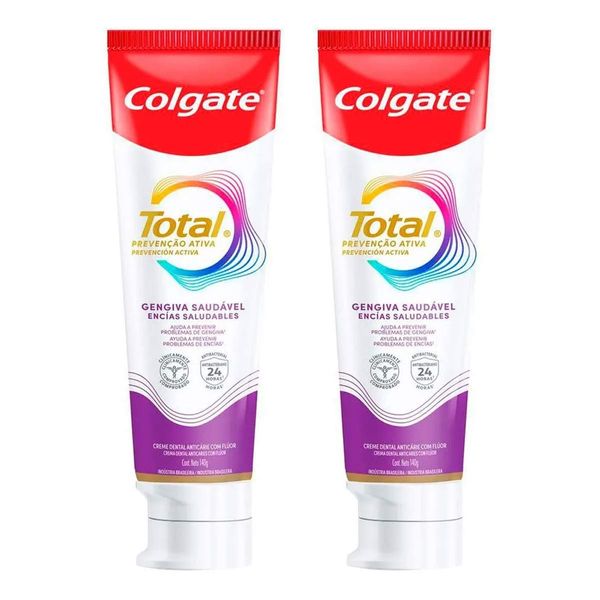 Kit Pasta de Dente Colgate Total Gengiva Reforçada 140g 2 Unidades