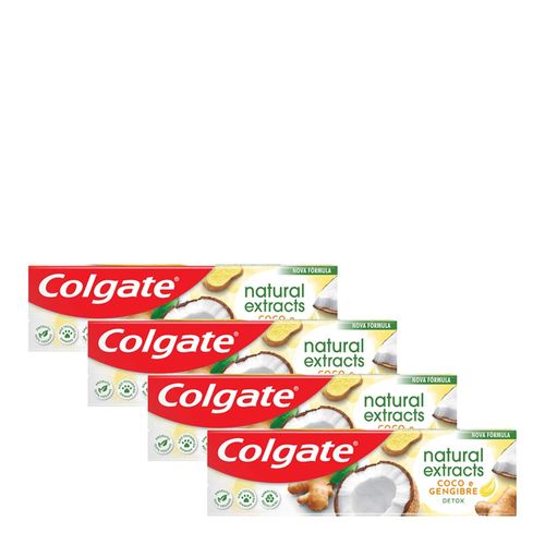 Kit-Pasta-de-Dente-Colgate-Natural-Extracts-Detox-Coco-e-Gengibre-90g-4-Unidades Kit-Pasta-de-Dente-Colgate-Natural-Extracts-Detox-Coco-e-Gengibre-90g-4-Unidades