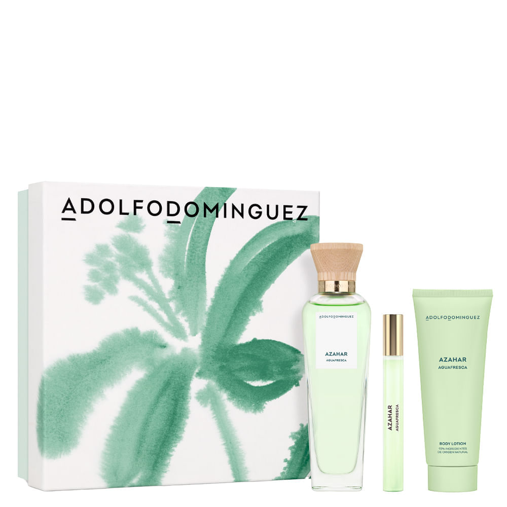 Kit Adolfo Dominguez Agua Fresca Azahar Edt 120ml + Miniatura 10ml + Creme Corporal 75ml