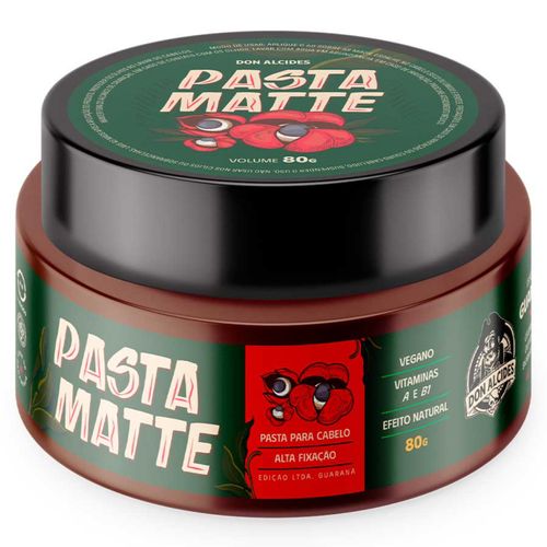 Pasta Matte Guaraná Antarctica Pomada Modeladora Alta Fixação 80g Don Alcides