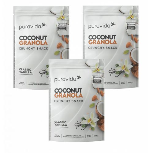 3x Granola Coconut Classic Vanilla-180g Puravida-Pura Vida