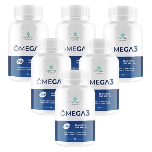 6x Ômega 3 Ifos- 660 EPA-440 DHA-120 Caps. Central Nutrition Sem Sabor