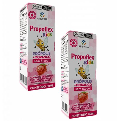 2x Propoflex Kids Morango- Própolis Aquoso-30 ML Apis Vida 2x Propoflex Kids Morango- Própolis Aquoso-30 ML Apis Vida