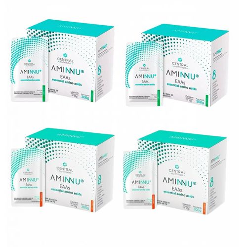 2x Kit  Aminnu Eaas 10g Tangerina + Limão- Central Nutrition Limão