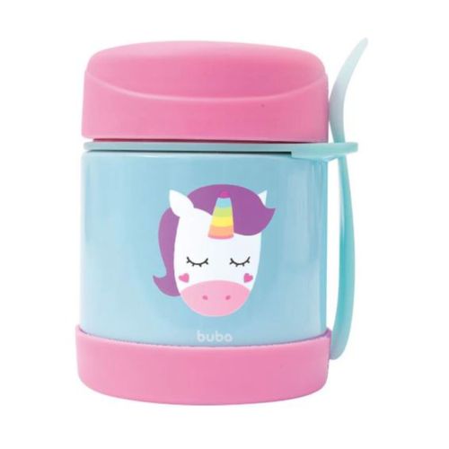 Pote Térmico Infantil 320mL com Talher Animal Fun Unicórnio - Buba