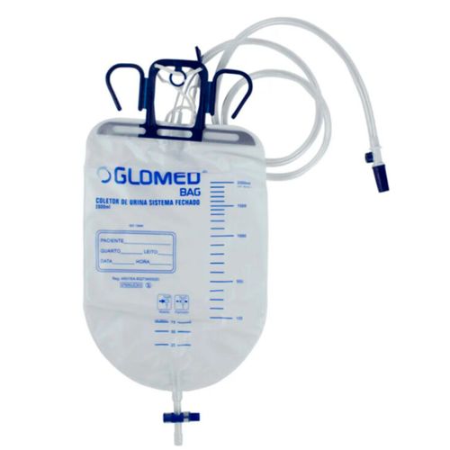 Bolsa Coletora de urina sistema fechado com filtro e ponto de coleta - Glomed