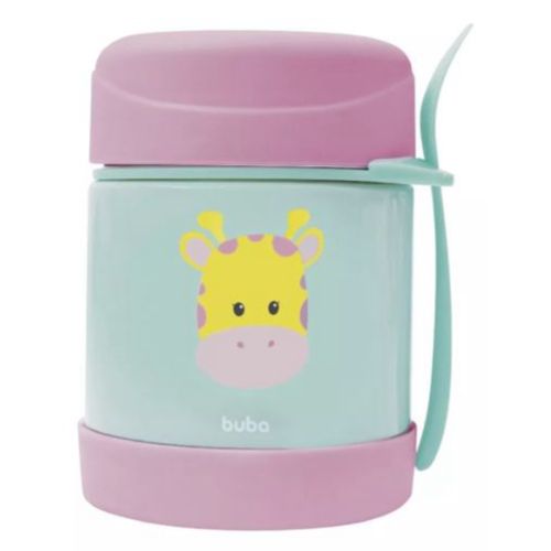 Pote Térmico Infantil 320mL com Talher Animal Fun Girafa - Buba
