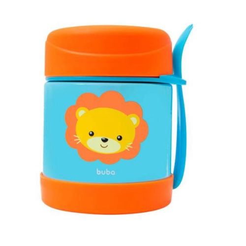 Pote Térmico Infantil 320mL com Talher Animal Fun Leão - Buba