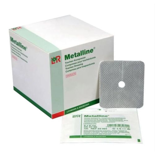 Metalline Curativo de Espuma Absorvente Estéril Para Traqueostomia 8x9cm (unidade) - Lohmann & Rauscher
