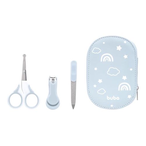 Kit Manicure Infantil Cuidados e Higiene do Bebê com estojo - Buba Azul