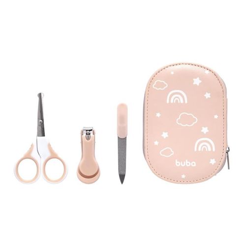 Kit Manicure Infantil Cuidados e Higiene do Bebê com estojo - Buba Rosa