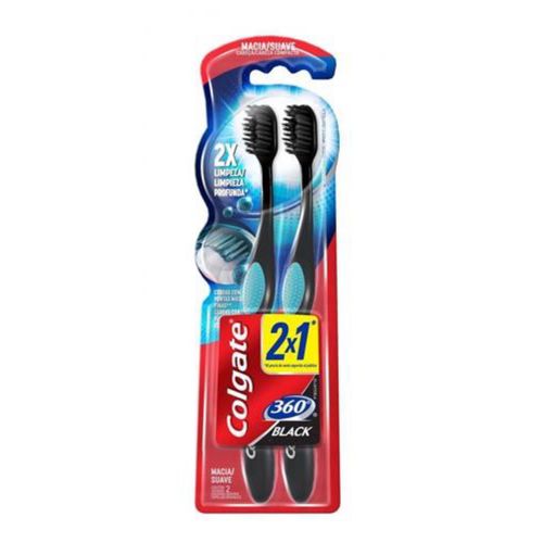 Escova Dental Colgate 360º Black Leve c/2 Unidades