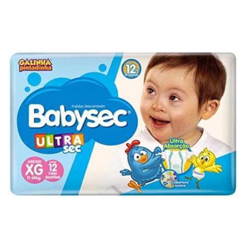 Fralda Babysec Ultra Jumbinho Tamanho XG com 12 Tiras