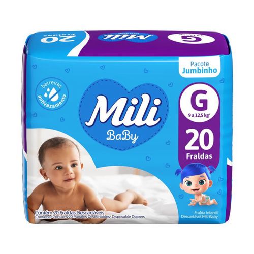 Fralda Mili Baby Jumbinho (G) 20 Unidades