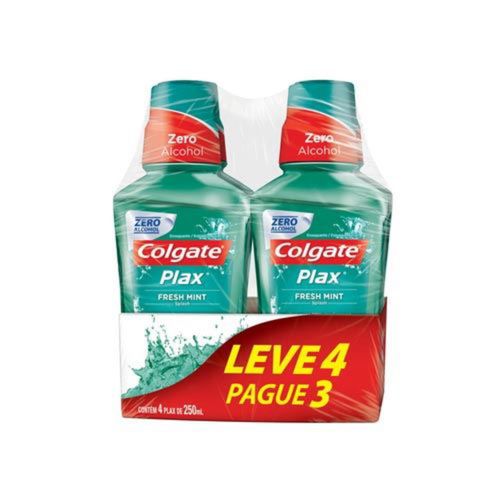 Enxaguante Bucal Colgate Plax Fresh Mint 250ml c/4 Unidades