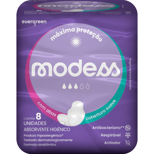 Absorvente Modess Suave C/Abas C/8Un