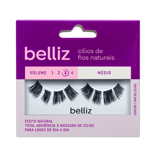 Cílios Belliz Naturais Vol. 3 Médio - 112 Ref. 2631
