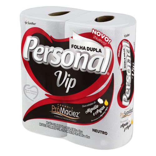 Papel Higiênico Personal 30 Metros c/4 Unidades Folha Dupla Neutro