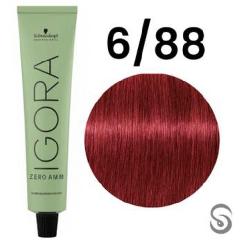 Schwarzkopf Igora Zero AMM 6-68 Louro Escuro Chocolate Vermelho 60mL Schwarzkopf Igora Zero AMM 6-68 Louro Escuro Chocolate Vermelho 60mL