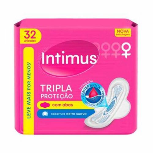 Absorvente Intimus Tripla Suave Com Abas 32 Unidades