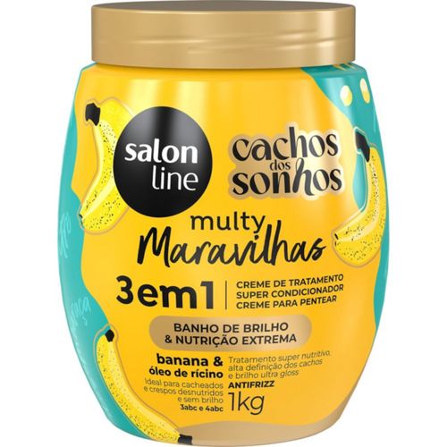Creme Para Tratamento Salon Line 1Kg Cachos Do Sonhos Banana 3 Em 1
