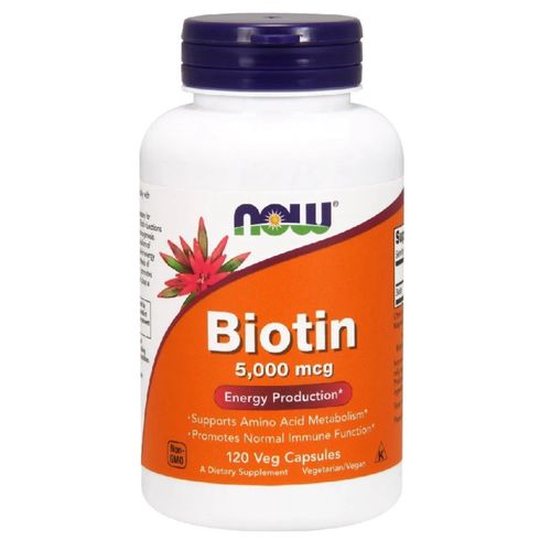 Biotin 5mg (5,000 mcg) 120 Caps. Now Foods Biotin 5mg (5,000 mcg) 120 Caps. Now Foods